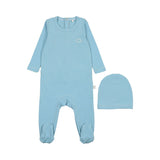 Bright Blue Stitched Footie