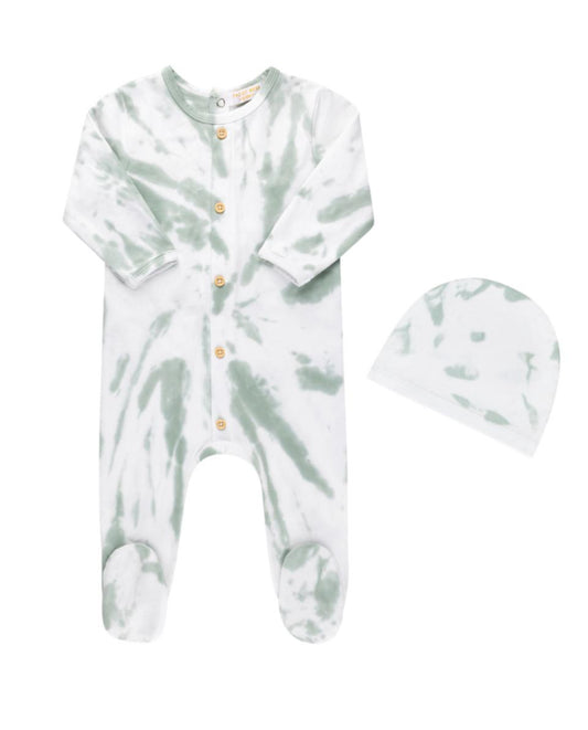 Tie Dye Footie and Hat Set