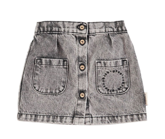 Short Skirt Washed Black Denim