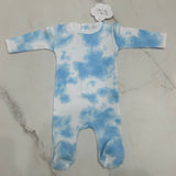 Coton PomPom Blue Tye Dye Footie