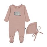 Girls Valise Footie and Bonnet