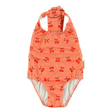 Checkered Cherry Swimsuit with Back Bow