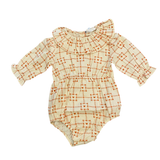 Twill Square Heart Melissa Romper