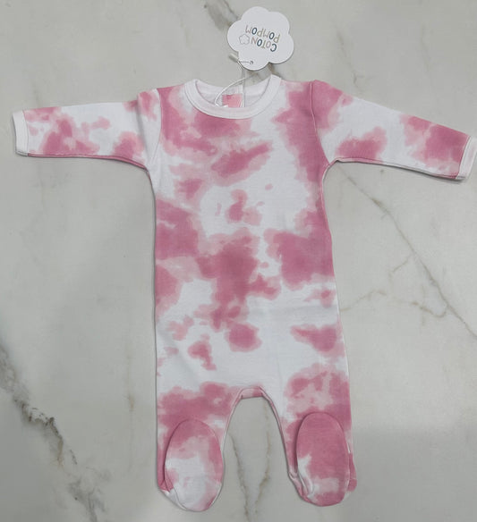 Coton PomPom Pink Tye Dye Footie