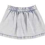 Knee Length Skirt Washed Light Blue