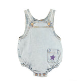 Piupiuchick Baby Romper Washed Denim