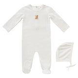 Stone Teddy Romper and Bonnet Set