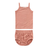 Blush Embroidered Rib Tank Set