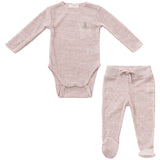 Pink Slub Knit 2Pc Set