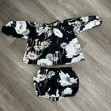 CHRISTINA ROHDE BLACK FLORAL BLOOMER SET