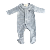 Velour Embroidered Bird Footie