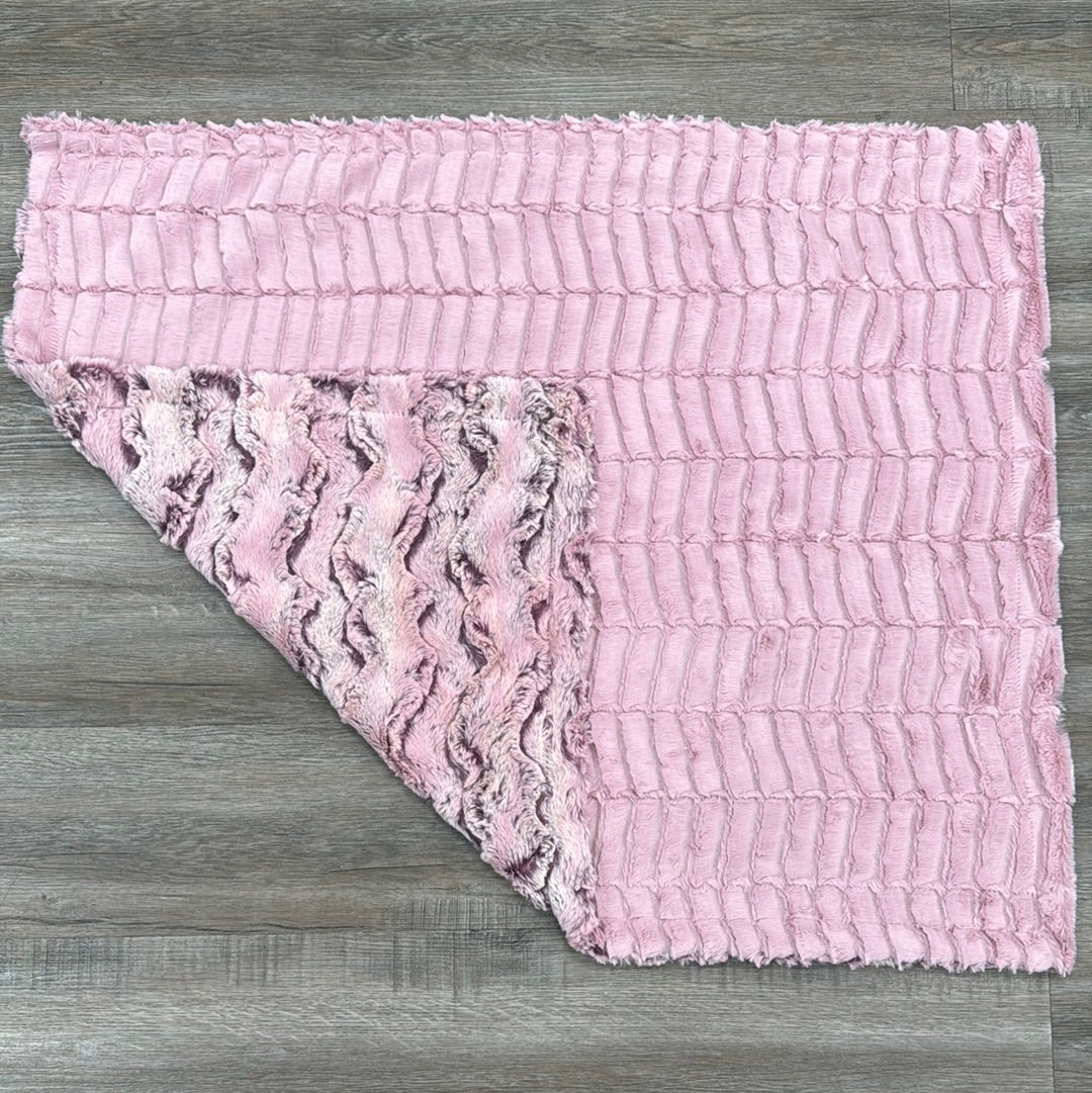 Ziggy Rabbit Pink Minky Blanket