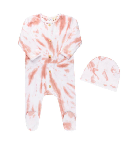 Tie Dye Footie and Hat Set