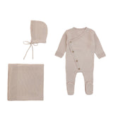 Rompp Eyelet Trim Onesie With Bonnet