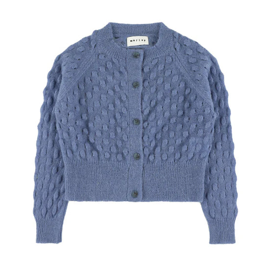 Morley Verona Blue Waffle Cardigan