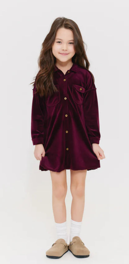 Velour Shirt Dress