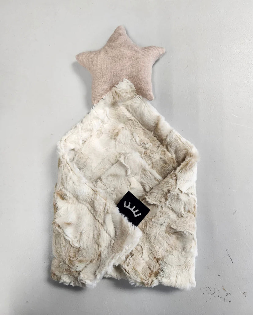 Smokey Creme Star Mini Minky Lovey