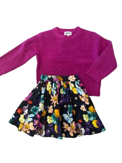 Vertical Garden Skirt and Sweater Set