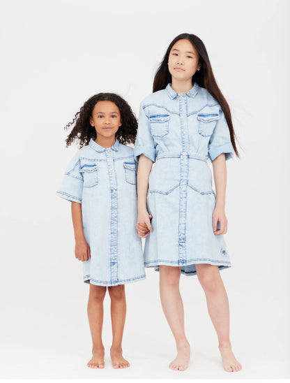 Denim Patch Shirt Dress