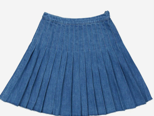 Denim Pleated Skirt