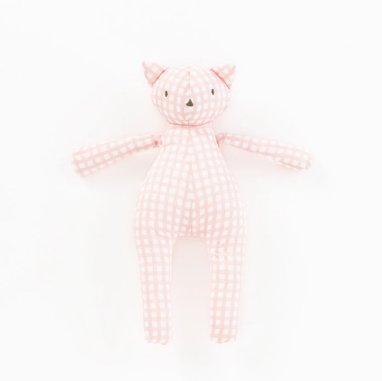 Gingham Teddy Rattle