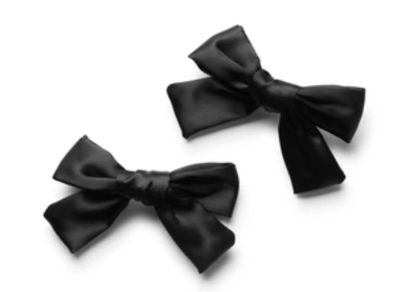 Rosa Vintage Satin Double Bow Clips