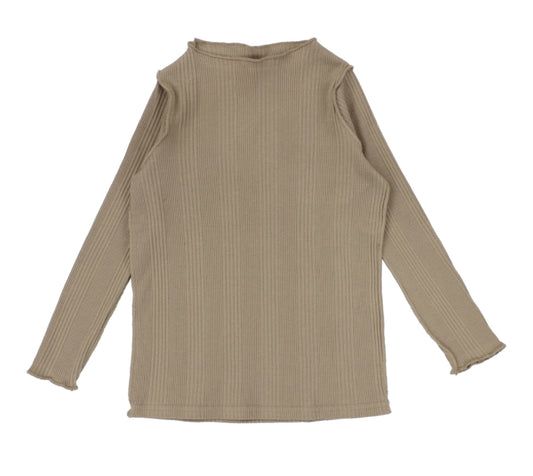 Ribbed Funnel Neck Shirt