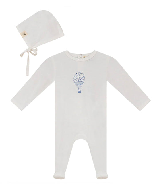 Bebe Bella Hot Air Balloon Print Onesie With Bonnet