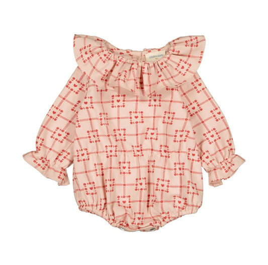 Twill Square Heart Melissa Romper