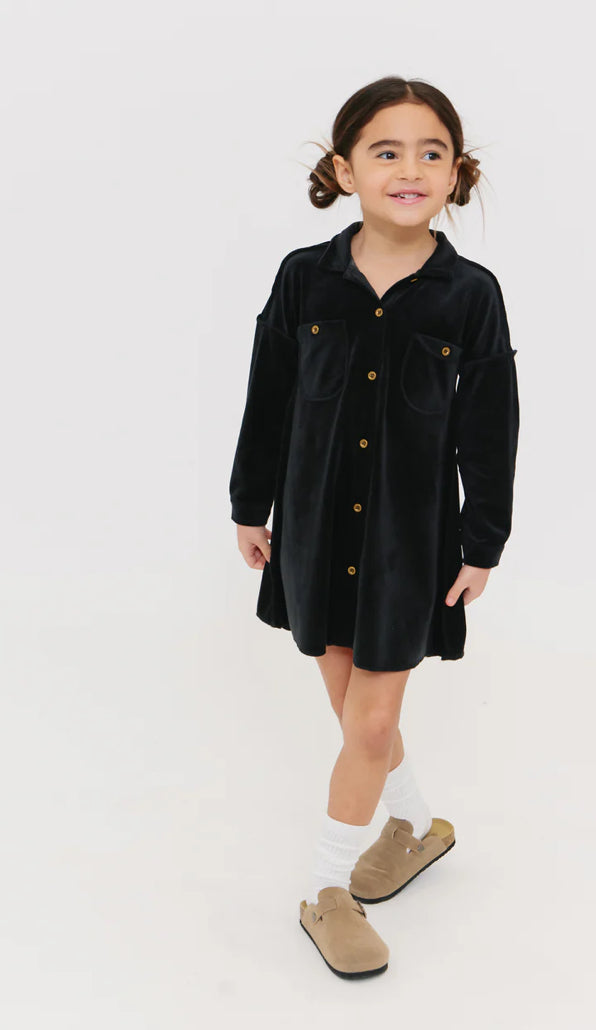 Velour Shirt Dress