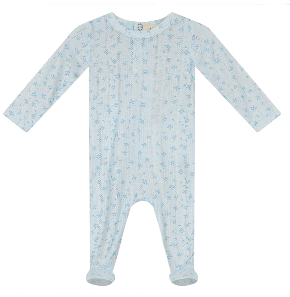 Pointelle Leaves Print Onesie