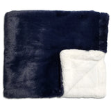 Fluffy Navy Cream Minky Blanket