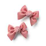 Rosette Velvet Double Clip Set