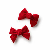 Rosette Velvet Double Clip Set