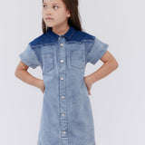 Denim Two-Tone Dress