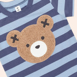 Furry Hux Blue Stripe Bear T-Shirt & Slouch Short Set