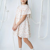 Square Neck Printed Eyelet Dress