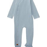 Ribbed Solid Cotton Side Snap Footie