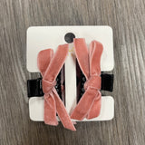 Velvet Bow Mini Claw Clip Set