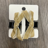 Velvet Bow Mini Claw Clip Set