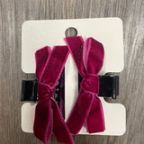 Velvet Bow Mini Claw Clip Set