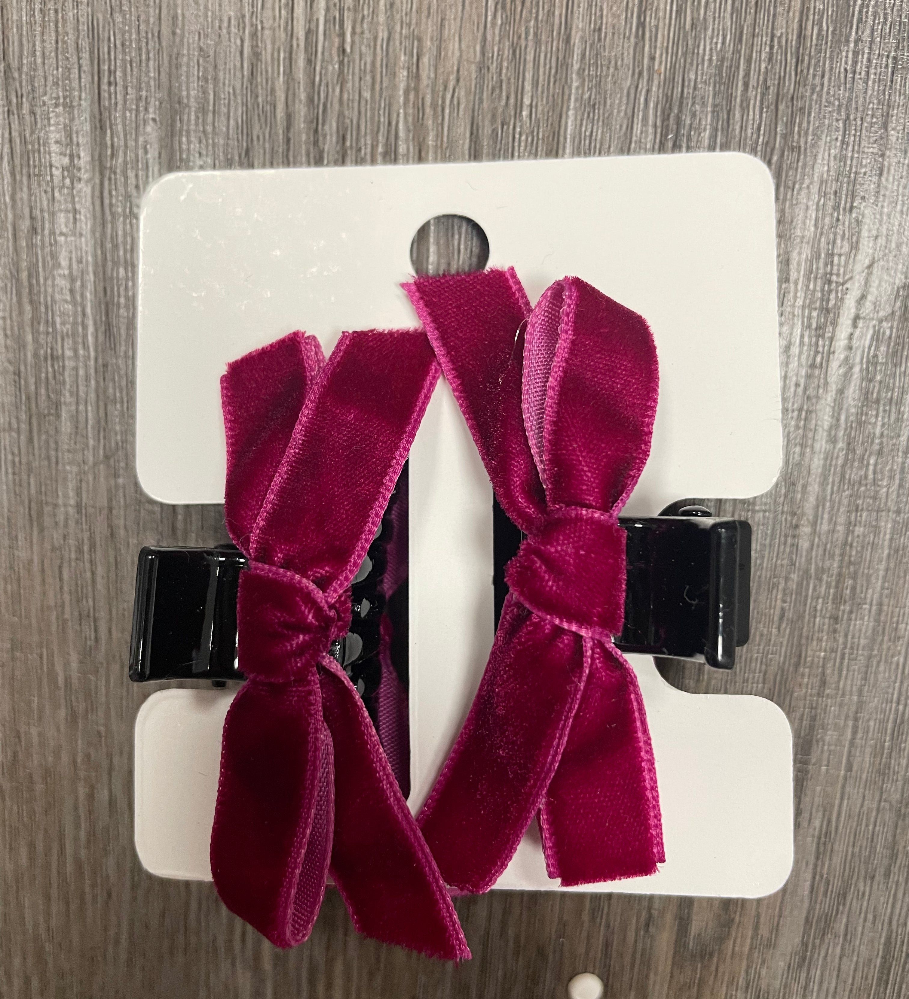 Velvet Bow Mini Claw Clip Set