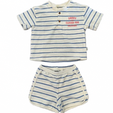 Striped Short Sleeve T-Shirt and Shorts Set