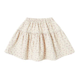 Twill Flowers Flared Skirt