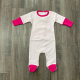 Coton Pompom Pink Colorblock Footie