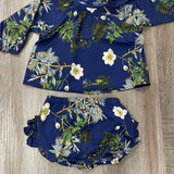 Christina Rohde Navy Floral Bloomer Set