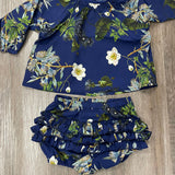 Christina Rohde Navy Floral Bloomer Set