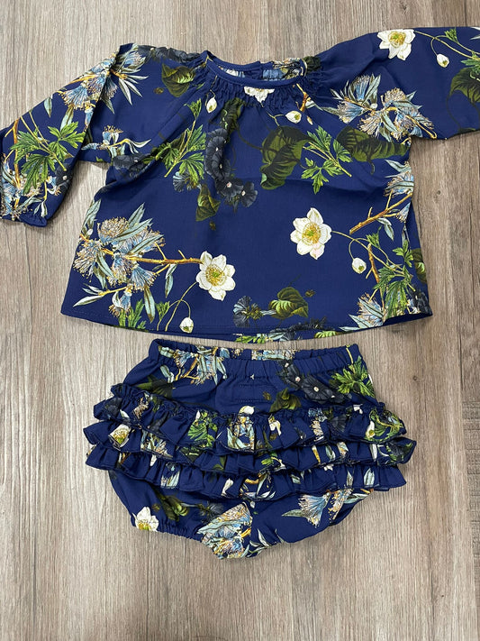 Christina Rohde Navy Floral Bloomer Set