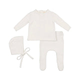 Pure White Cable Knit Bris Set