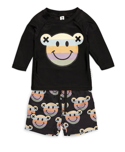 Smile Bear Rash Guard and Swim Shorts